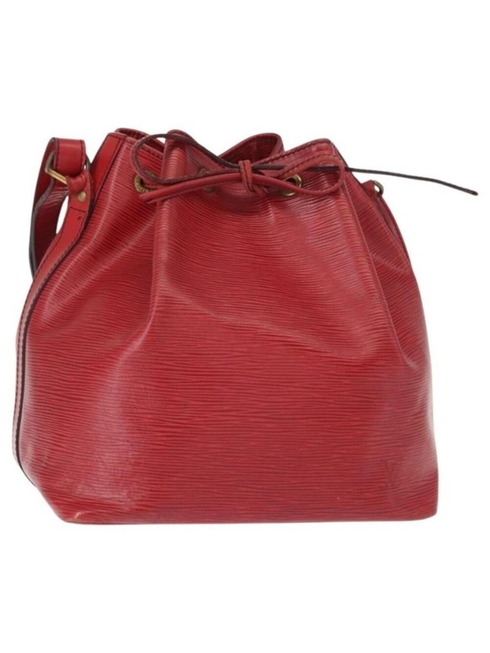 Authentic LOUIS VUITTON Epi Petit Noe Shoulder Bag Red M44107 LV